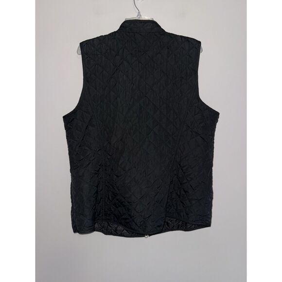 J. Jill Heritage Quilted Vest Black Full Zip Lightweight Classic Casual Size XL - Picture 4 of 13